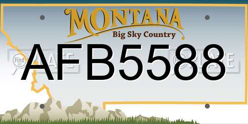 AFB5588 Montana License Plate