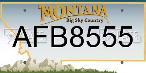 AFB8555 Montana License Plate