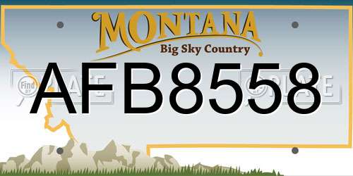 AFB8558 Montana License Plate