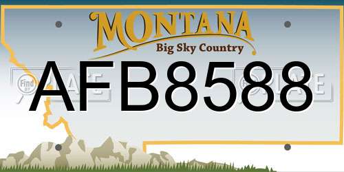 AFB8588 Montana License Plate