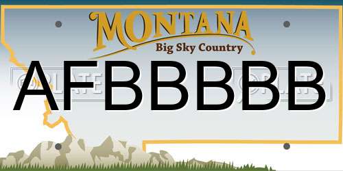 AFBBBBB Montana License Plate