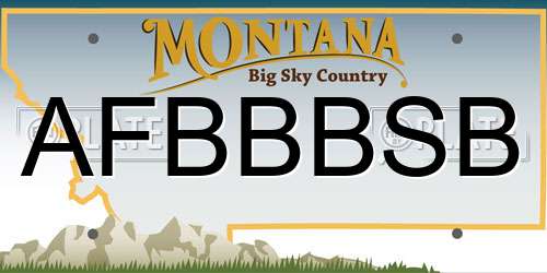 AFBBBSB Montana License Plate