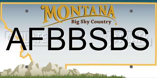 AFBBSBS Montana License Plate
