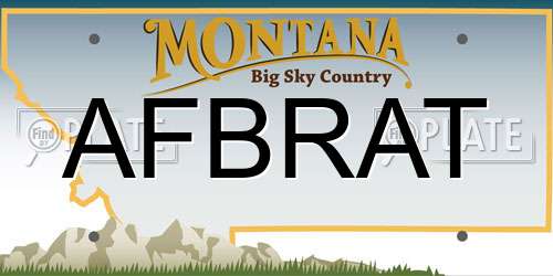 AFBRAT Montana License Plate