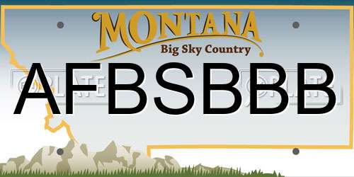 AFBSBBB Montana License Plate