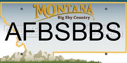 AFBSBBS Montana License Plate
