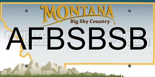 AFBSBSB Montana License Plate