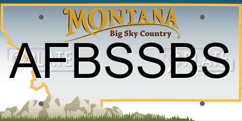 AFBSSBS Montana License Plate