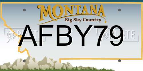 AFBY79 Montana License Plate