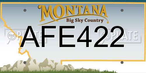 AFE422 Montana License Plate