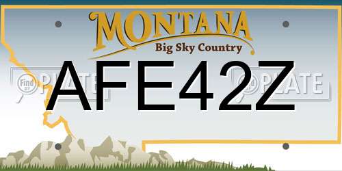 AFE42Z Montana License Plate