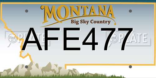 AFE477 Montana License Plate