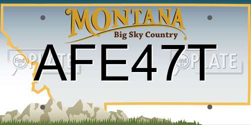 AFE47T Montana License Plate