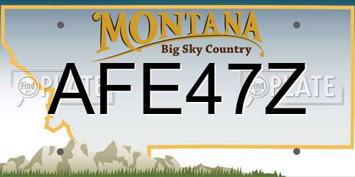 AFE47Z Montana License Plate