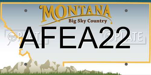AFEA22 Montana License Plate