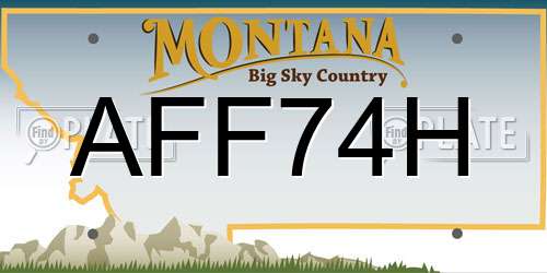 AFF74H Montana License Plate