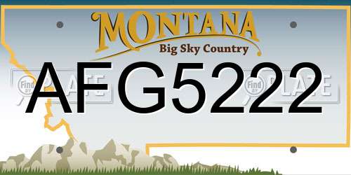 AFG5222 Montana License Plate