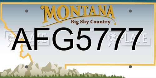 AFG5777 Montana License Plate