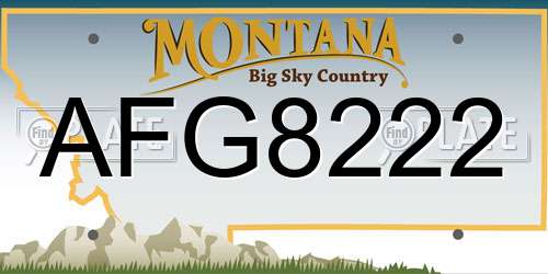 AFG8222 Montana License Plate