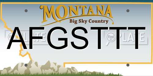 AFGSTTT Montana License Plate