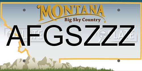 AFGSZZZ Montana License Plate