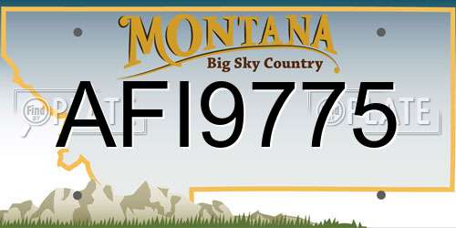 AFI9775 Montana License Plate