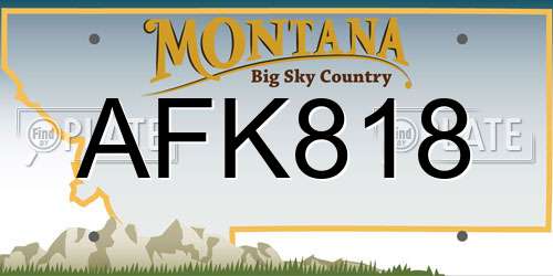 AFK818 Montana License Plate