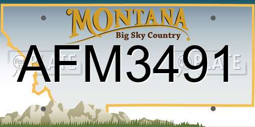 AFM3491 Montana License Plate