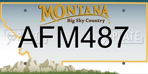 AFM487 Montana License Plate