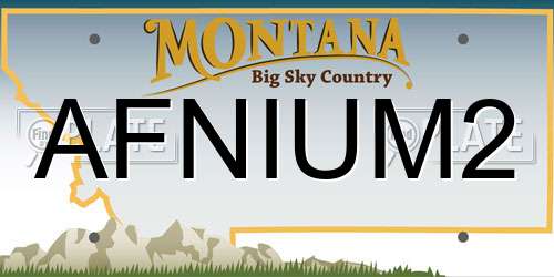 AFNIUM2 Montana License Plate