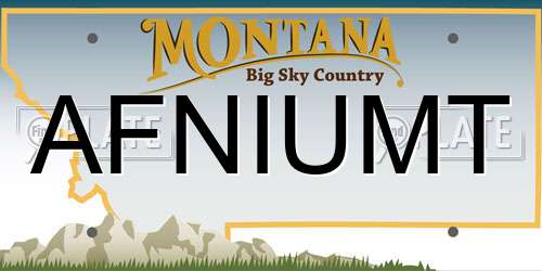 AFNIUMT Montana License Plate