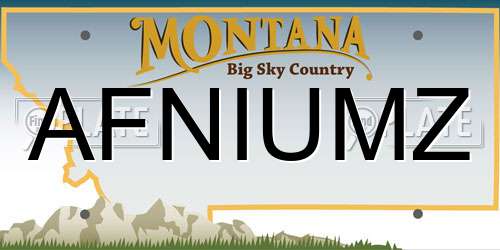 AFNIUMZ Montana License Plate
