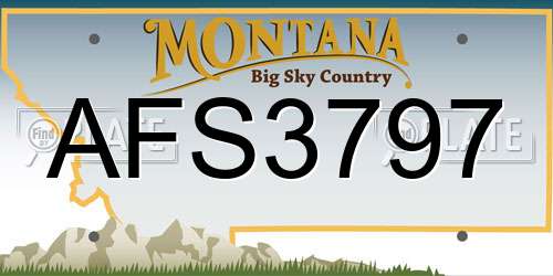 AFS3797 Montana License Plate