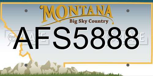 AFS5888 Montana License Plate