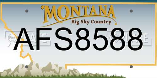 AFS8588 Montana License Plate