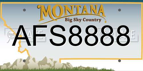 AFS8888 Montana License Plate