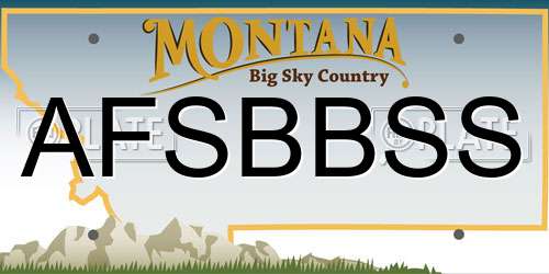 AFSBBSS Montana License Plate