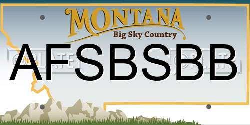 AFSBSBB Montana License Plate