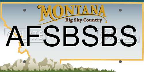 AFSBSBS Montana License Plate