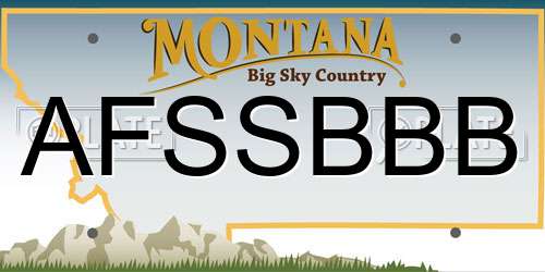 AFSSBBB Montana License Plate