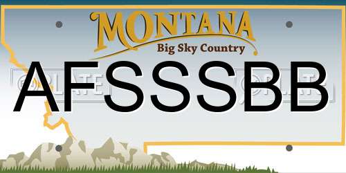 AFSSSBB Montana License Plate