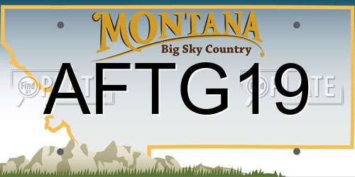AFTG19 Montana License Plate
