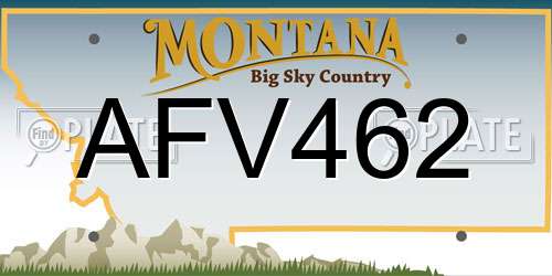 AFV462 Montana License Plate