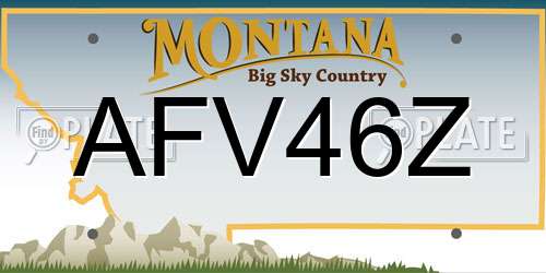 AFV46Z Montana License Plate