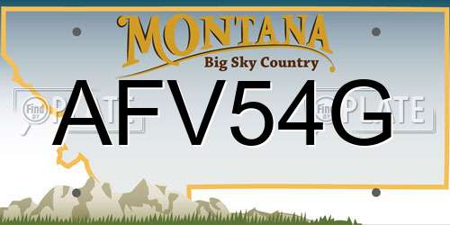 AFV54G Montana License Plate