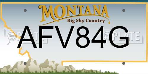 AFV84G Montana License Plate
