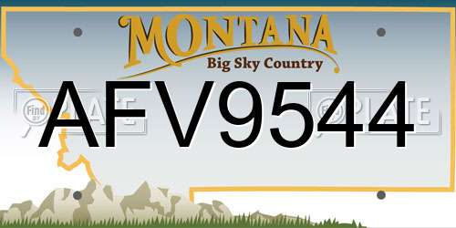 AFV9544 Montana License Plate