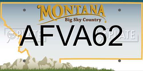 AFVA62 Montana License Plate