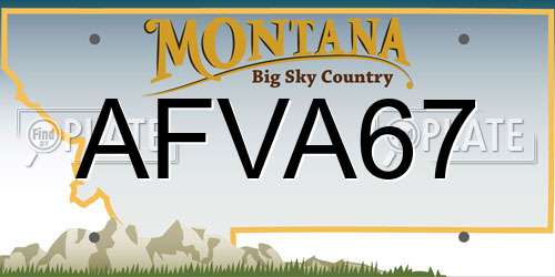 AFVA67 Montana License Plate