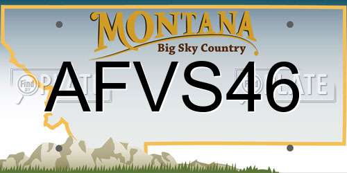 AFVS46 Montana License Plate